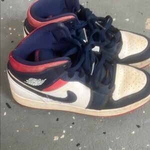 Kids' Navy and Red High-Top Sneakers